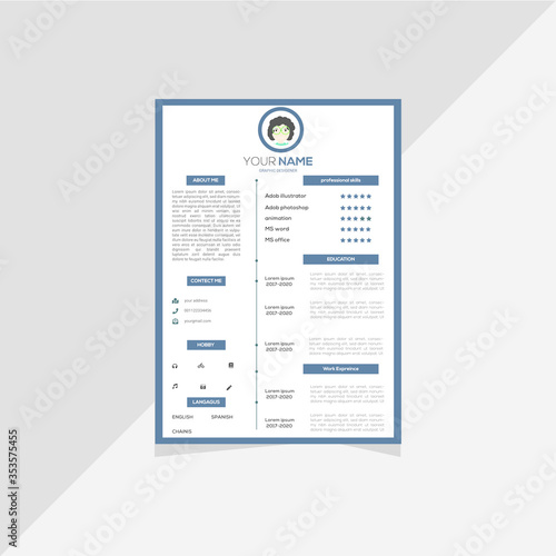 Curriculum template with flat design