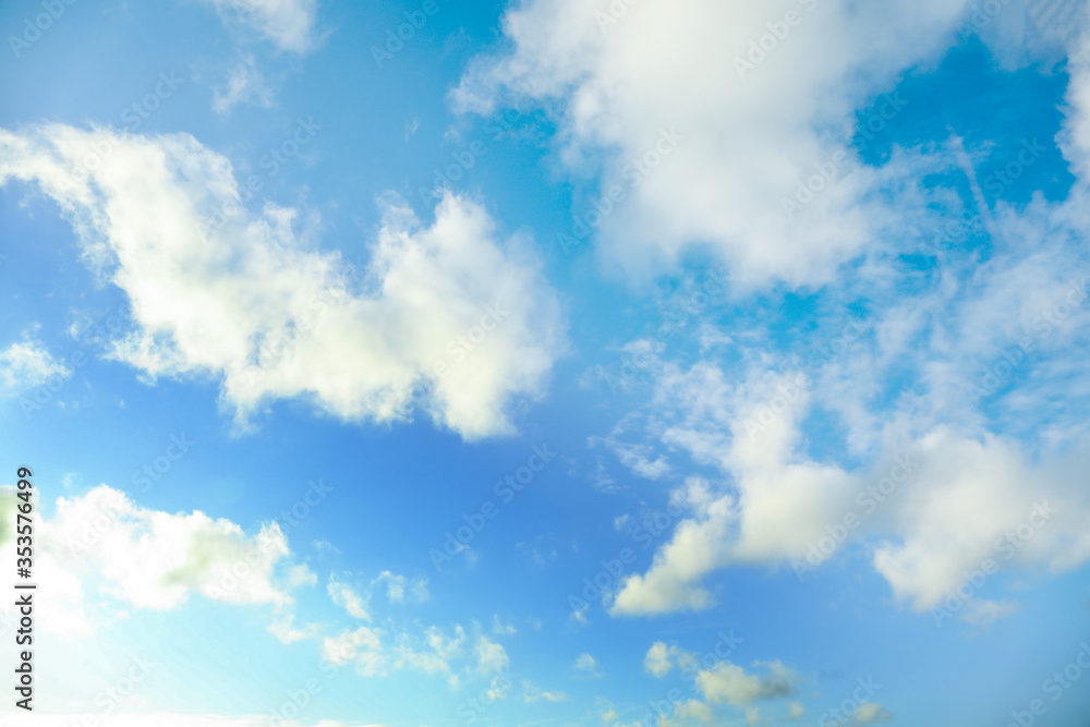 Beautiful blue sky with clouds on sunny day