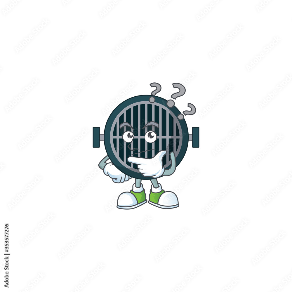 Obraz premium mascot design concept of grill with confuse gesture