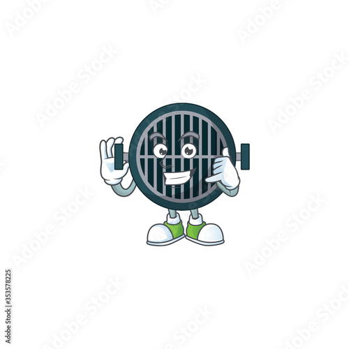 cartoon picture of grill make a call gesture