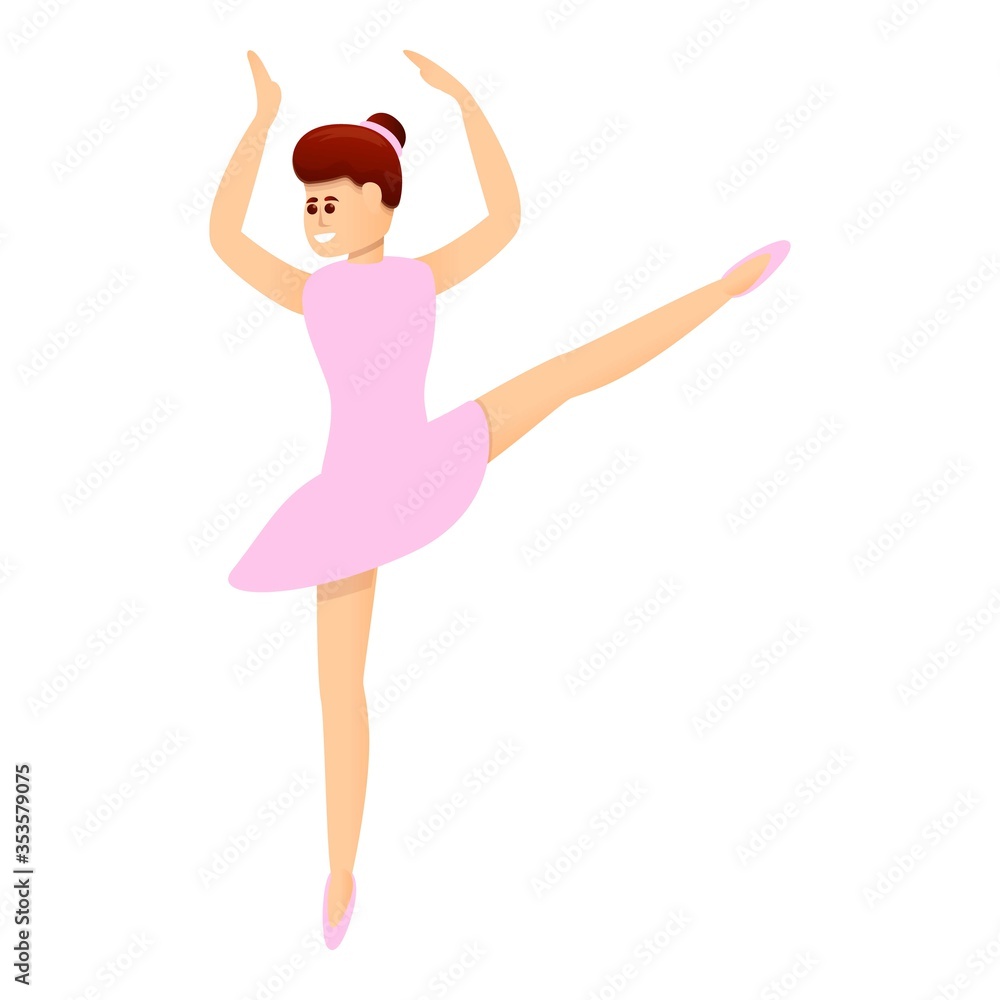 Cute ballerina icon. Cartoon of cute ballerina vector icon for web design isolated on white background