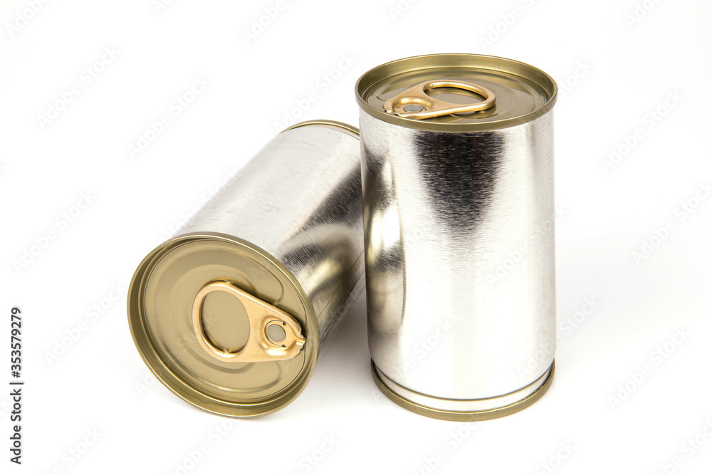 Food cans isolated on white background, Canned food Food cans isolated on white background, Canned food