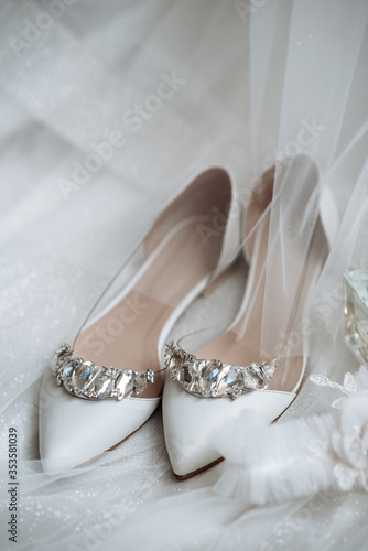 wedding shoes on the floor 