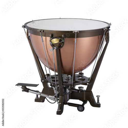 Timpani, Kettledrums, Timps, Percussion Music Instrument Isolated on White background photo