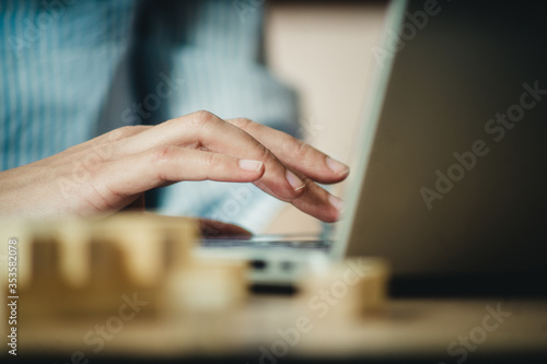 female hands on the keyboard close-up