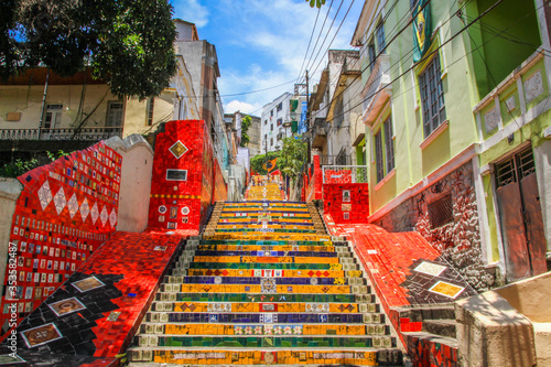 World-famous steps Escadaria Selarón at Rio de Janeiro (no people)