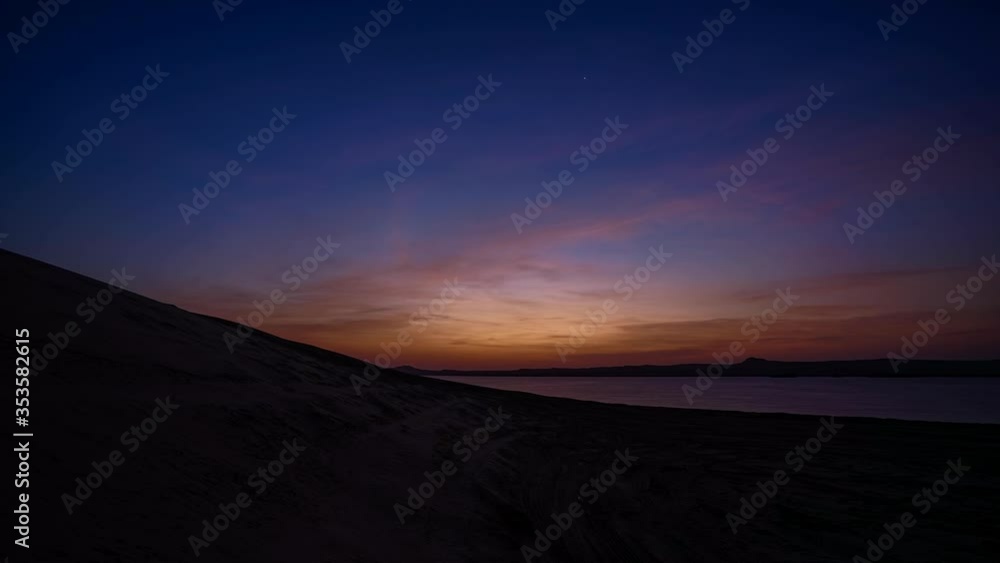 Qatar Inland sea desert beach sunrise time lapse Qatar Inland sea desert beach sunrise time lapse