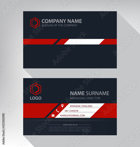 Luxury and modern. vector business card template. design black red white
