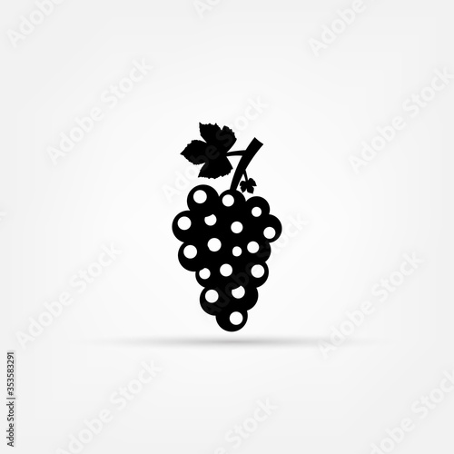 Bunch of grapes with leaf flat icon for food apps and websites