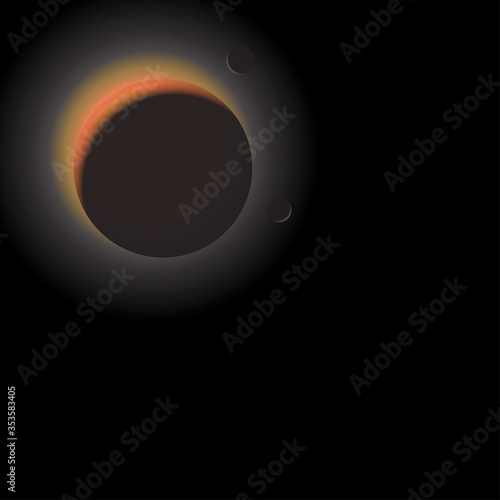 Eclipse of the sun .Vector.