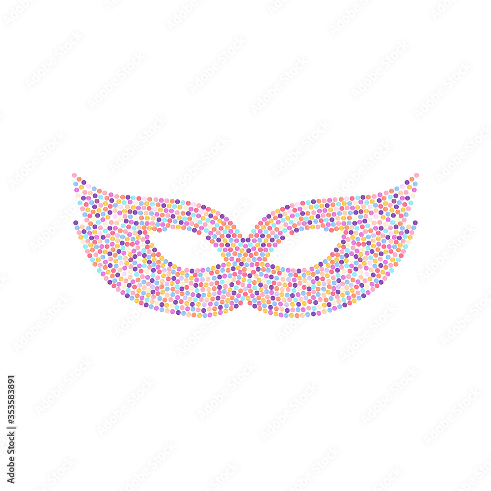 Сarnival mask from multi-colored circles. Vector illustration.