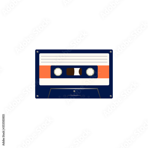 Retro vintage cassette tape vector illustration.