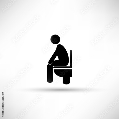 Man in toilet,icon
