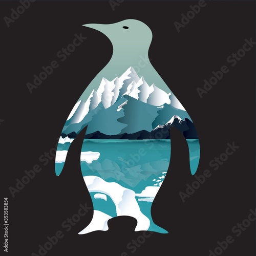 Double exposure penguin