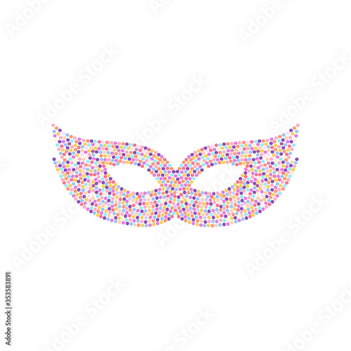 Сarnival mask from multi-colored circles. Vector illustration.
