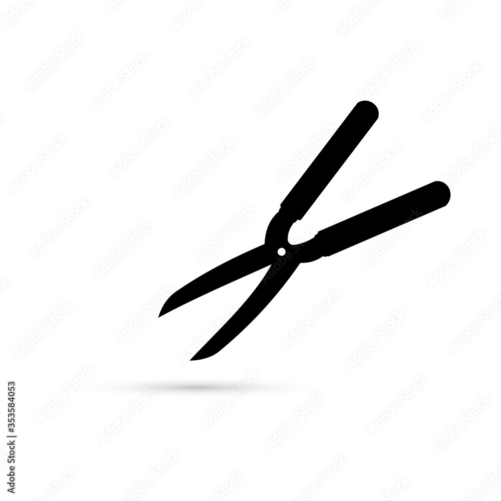 Garden shears icon on white background. Vector illustration Garden shears icon on white background. Vector illustration