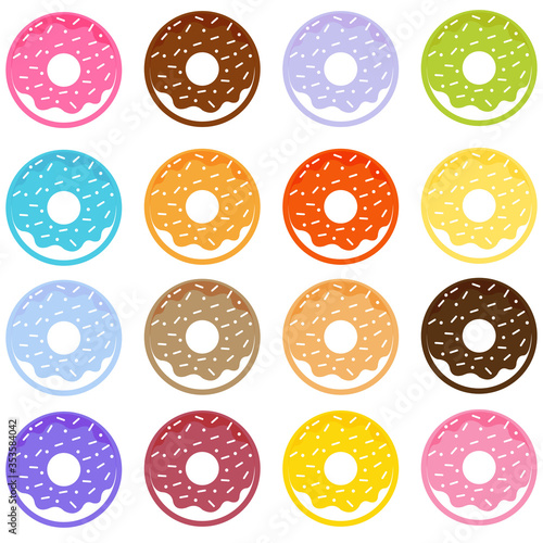 Sweet donuts set.Vector