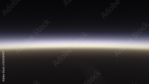 Cosmic landscape, beautiful science fiction wallpaper with endless deep space. 3D render