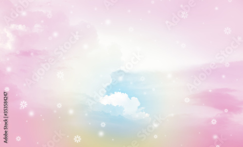 pastel sky with snow background