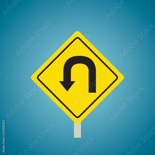 Left hairpin curve sign