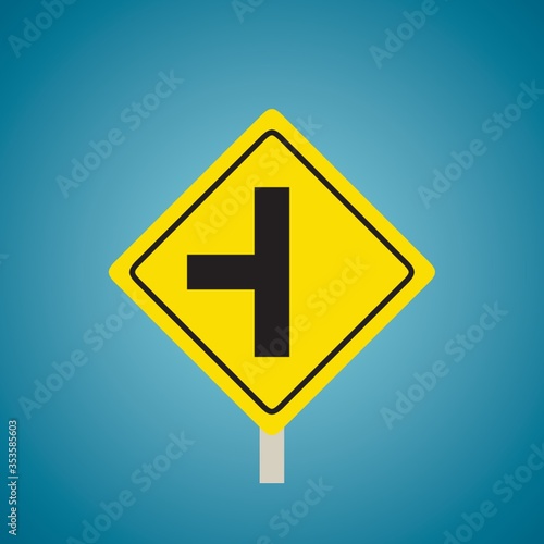Side road at a perpendicular angle sign
