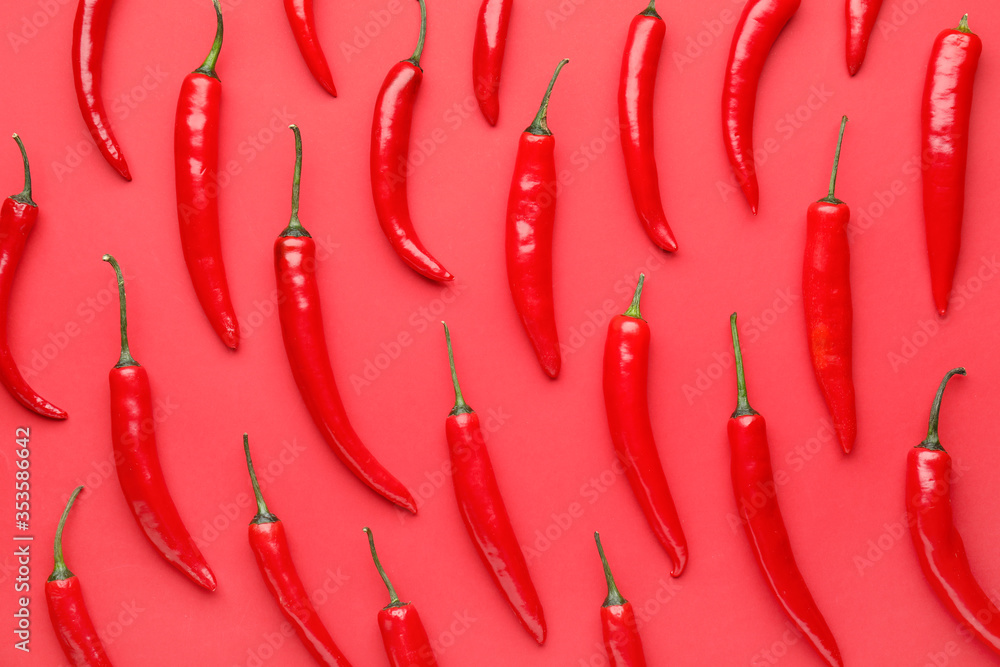 Hot chili pepper on color background Hot chili pepper on color background