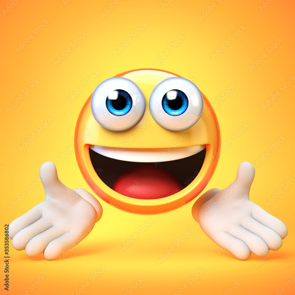 Premium Photo  Emoticon 3d rendering, white background