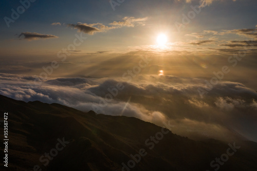 Hong Kong Sea of clouds aerial view scene from top © Wilson Chu