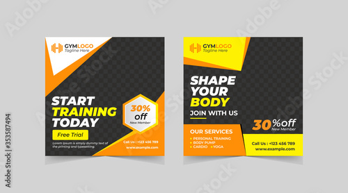 Fitness gym instagram social media post design