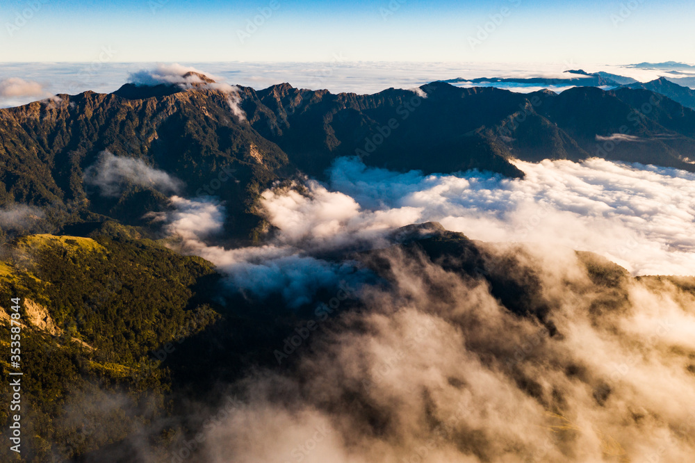 Tai Wan mountain landscape sea of clouds view scene Tai Wan mountain landscape sea of clouds view scene