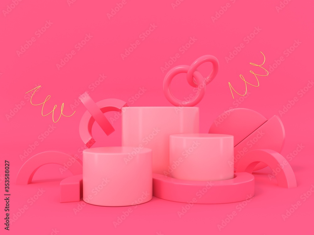abstract 3d depth and realism background,pastel color showcase for product . 3d rendering
