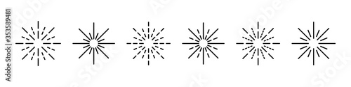 Rays icon symbol set simple design