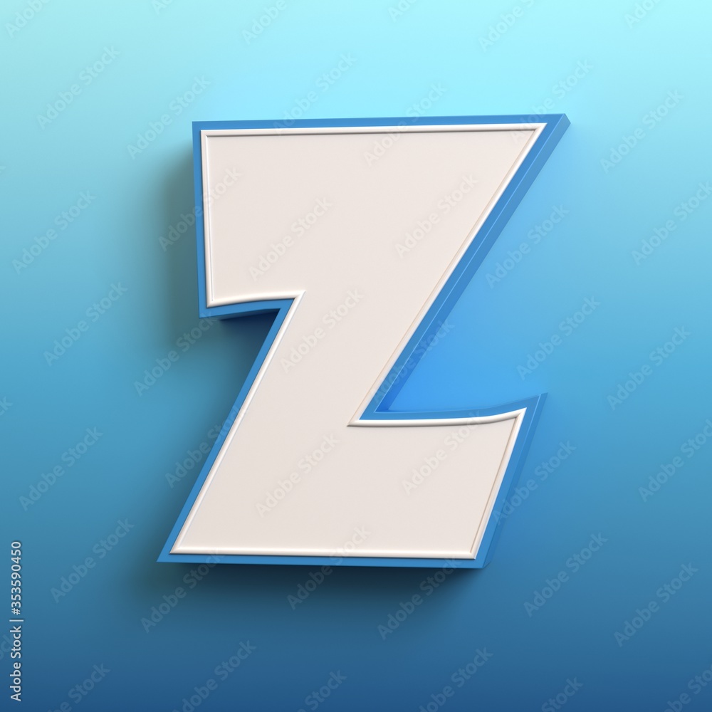 Cartoon 3d font, 3d rendering, letter Z Cartoon 3d font, 3d rendering, letter Z