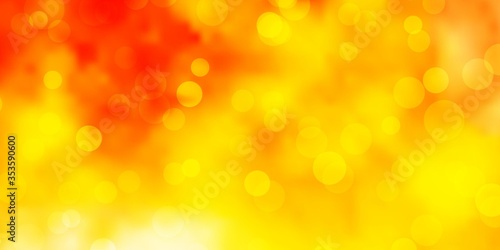 Light Orange vector background with bubbles. Abstract decorative design in gradient style with bubbles. Design for your commercials.