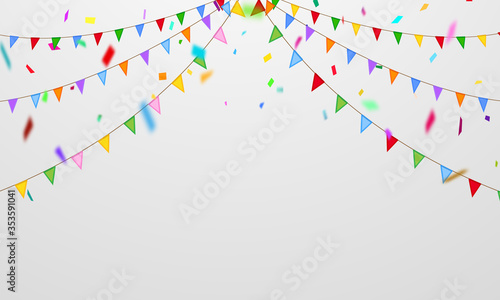 flag confetti party Colorful celebration background.