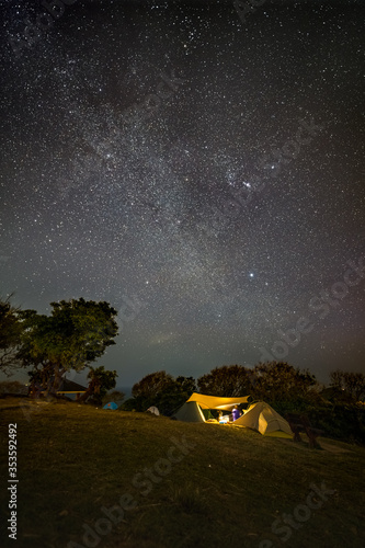 Hong Kong Night Starry Milky Way view scene