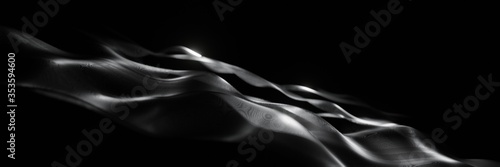 Abstract Futuristic Digital wave of particle Technology dark blurred background panorama animation 3d rendering