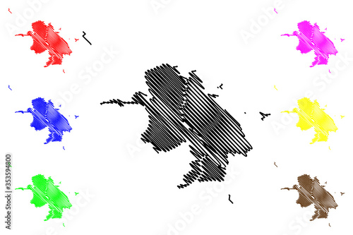 Chita City (Russian Federation, Russia, Zabaykalsky Krai) map vector illustration, scribble sketch City of Chita map