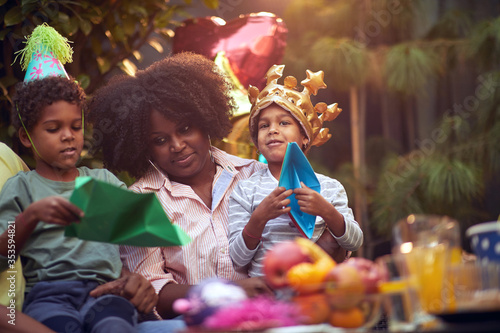 Photography Afro-american girl celebrate birthday party