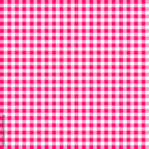 Fototapeta Naklejka Na Ścianę i Meble -  Pink and white pattern. Texture from squares for - plaid, tablecloths, clothes, shirts, dresses, paper and other textile products.