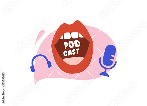 Podcast Cover art design. Creative podcast background. Vector