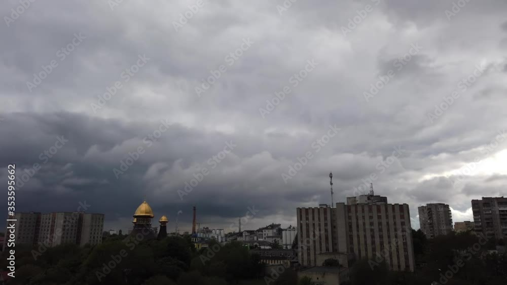 Clouds over the city. Shooting of time lapse. Clouds over the city. Shooting of time lapse.