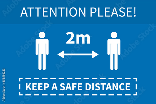 Keep a safe distance. Quarantine Coronavirus. Social distance icon. Vector