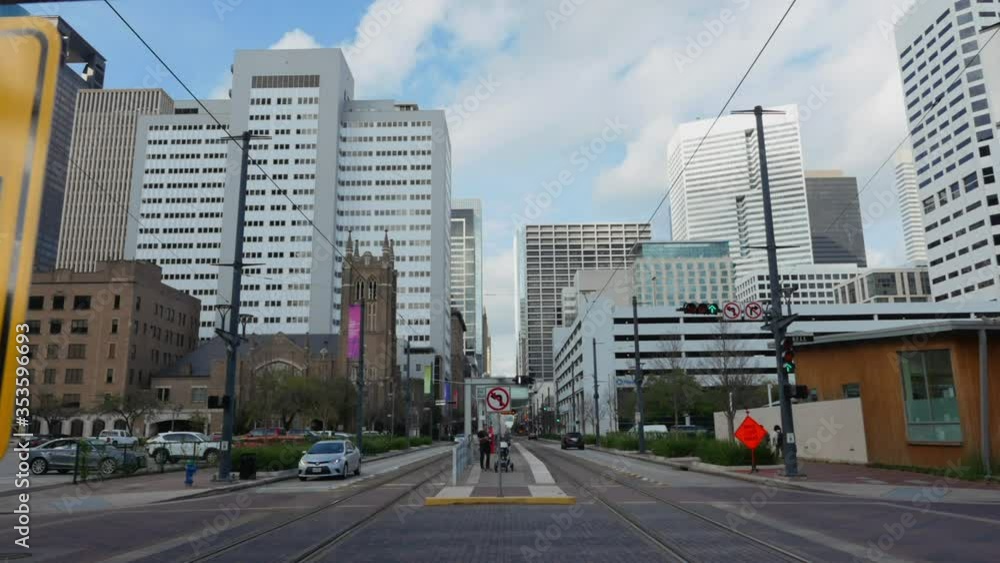 Time lapse of cloudy sky over downtown Houston. This video was filmed in 4k for best image quality. Time lapse of cloudy sky over downtown Houston. This video was filmed in 4k for best image quality.