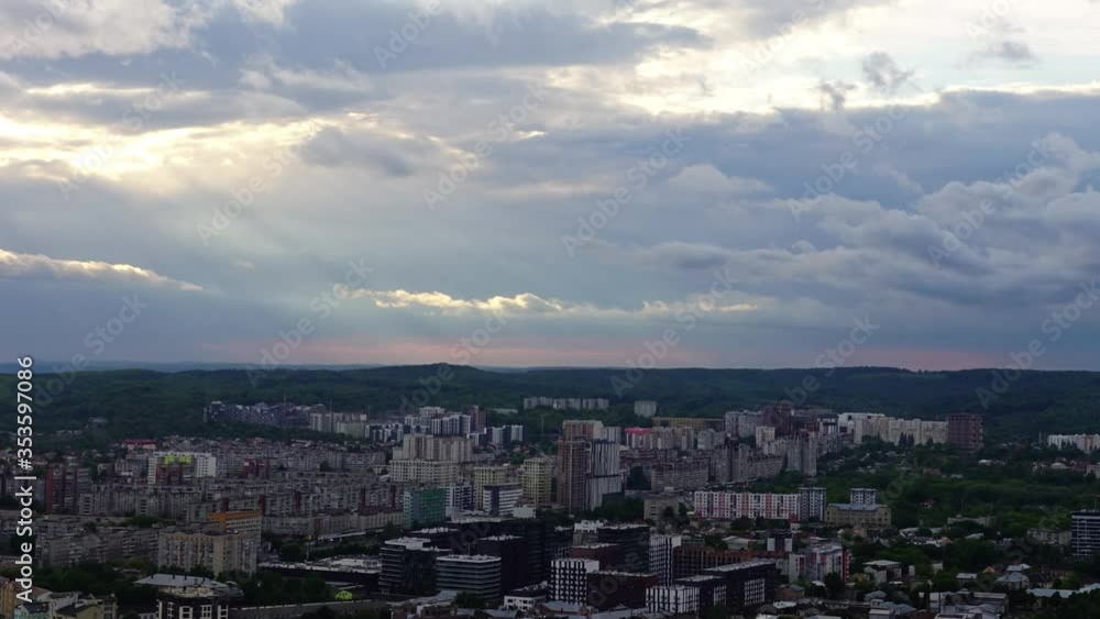 Clouds over the city. Shooting of time lapse. Clouds over the city. Shooting of time lapse.