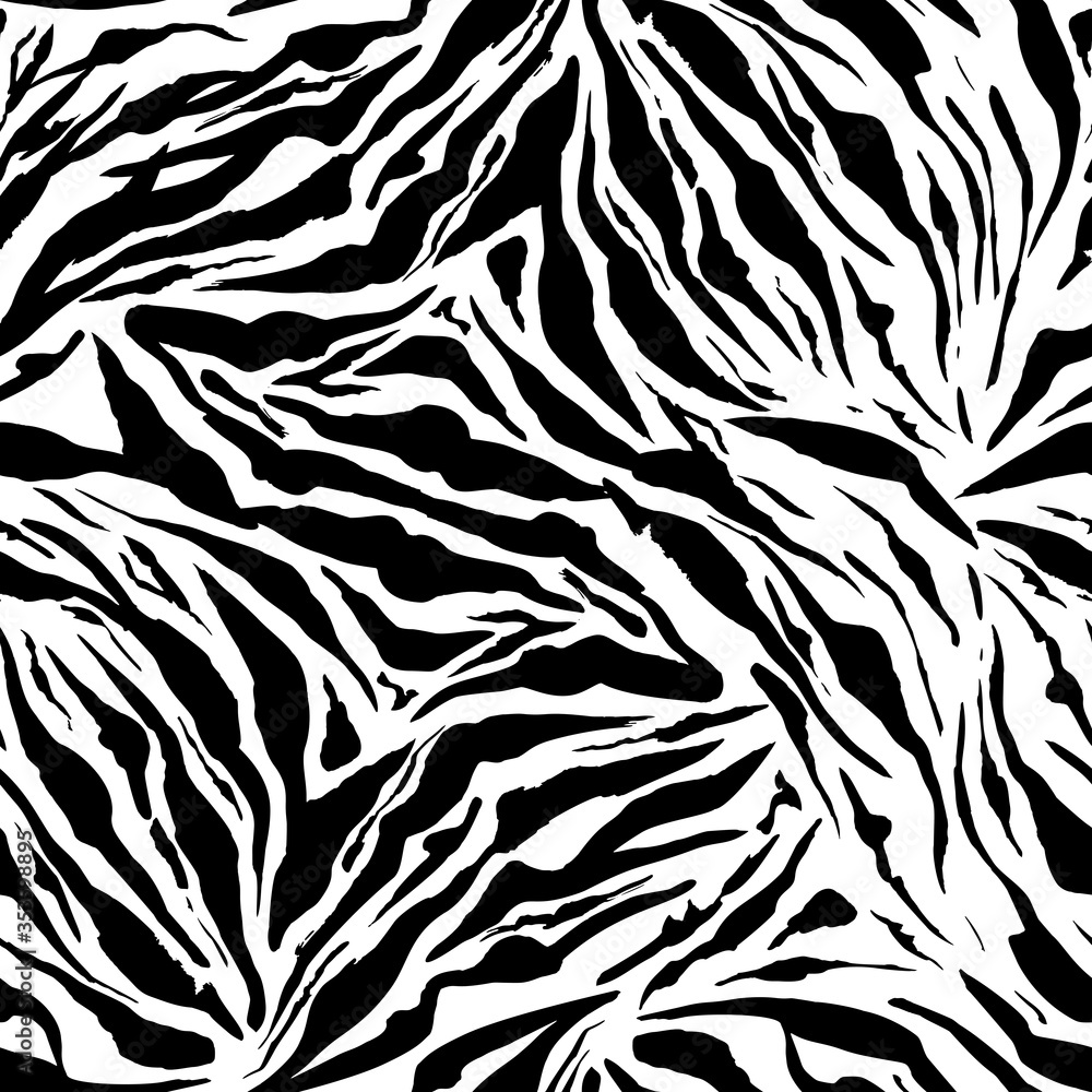 Black and White Safari pattern background, white tiger animal skin print, vector seamless design. African safari leopard animal fur pattern with black spots background, modern decoration Black and White Safari pattern background, white tiger animal skin print, vector seamless design. African safari leopard animal fur pattern with black spots background, modern decoration