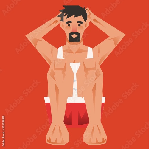 Man doing crunch exercise