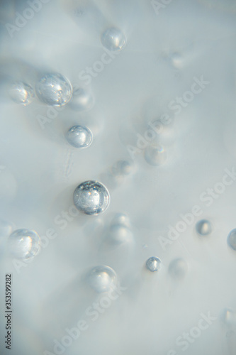 Hand sanitizer blue bubble texture