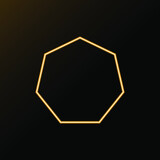 Set of Golden Shapes: hexagon, polygon, octagon, 