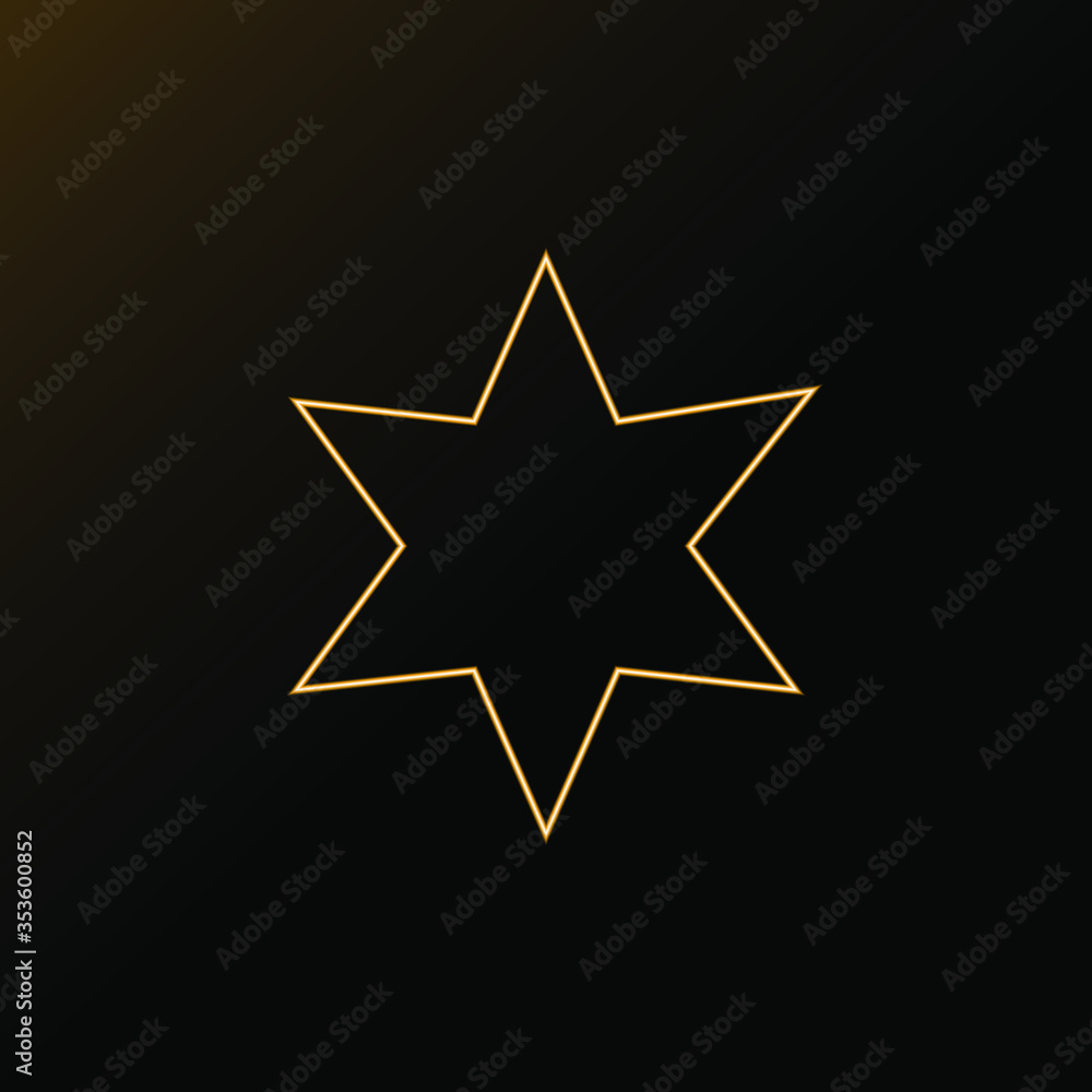 Fototapeta premium Vector star frame. Shining circle banner. Isolated on black transparent background. Vector illustration